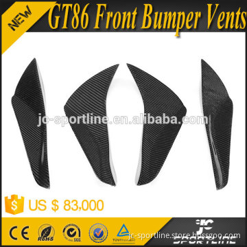 4 pcs/set BRZ Carbon fiber GT86 Front Bumper Vents for Toyot a SCION FRS GT86 GTS FT86 BRZ